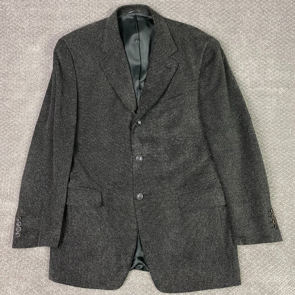 Canali Proposta Sport Coat Blazer Men's US 42R Eur 52R Brown Black 3 Button